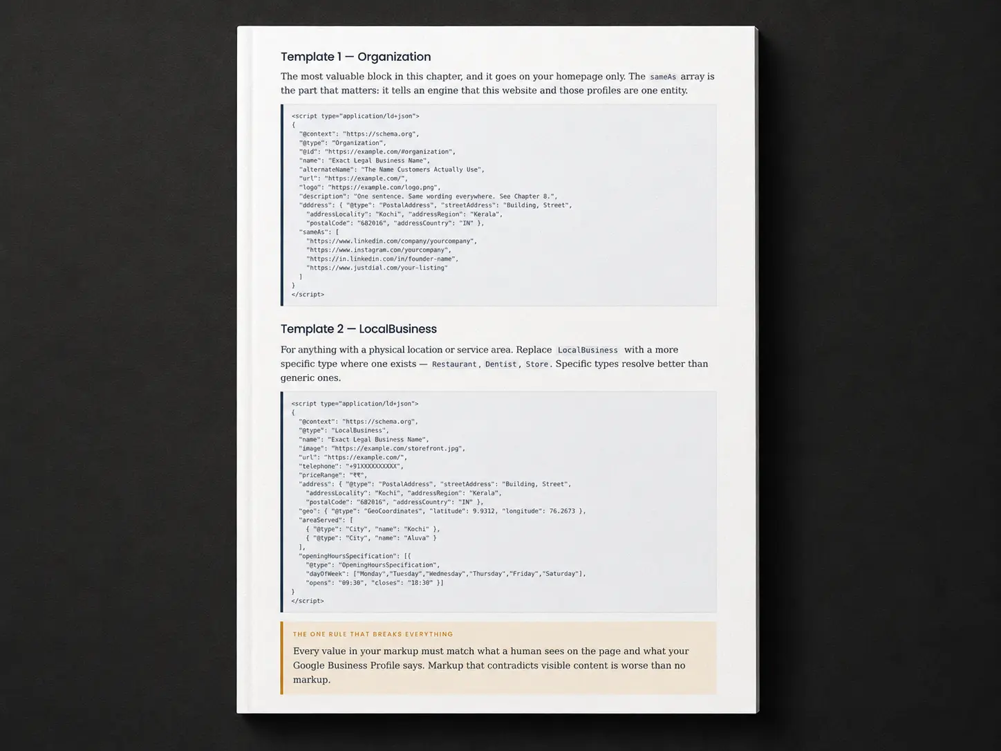 Preview page from the GEO guide showing Entity and Brand Consistency